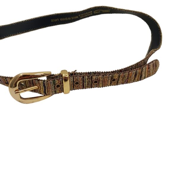 Vintage Aimee Lynn Belt Golden Tapestry Woven Sz Large Artsy Mid Century Modern - Picture 6 of 16